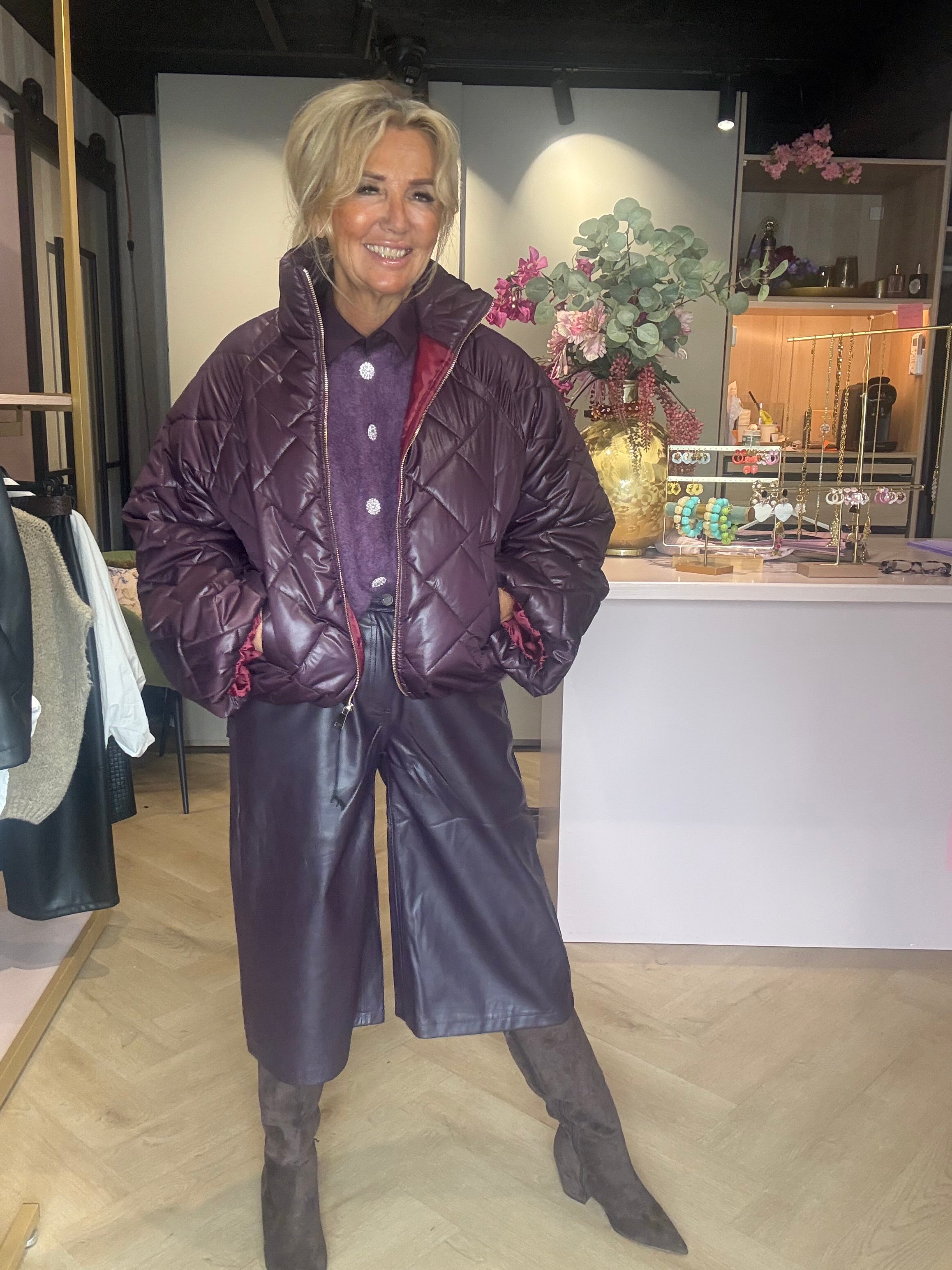 Jas Eva Aubergine Quiltet